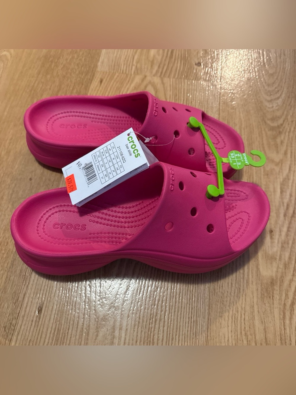 CROCS Womens Pink Slide Clogs size 8 new w tags